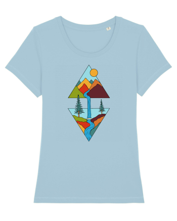 Mountain Waterfall Sky Blue