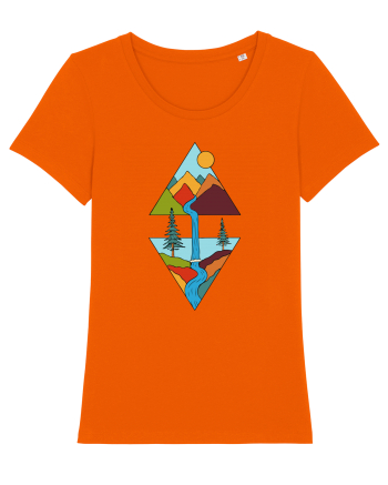 Mountain Waterfall Bright Orange