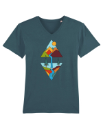 Mountain Waterfall Tricou mânecă scurtă guler V Bărbat Presenter
