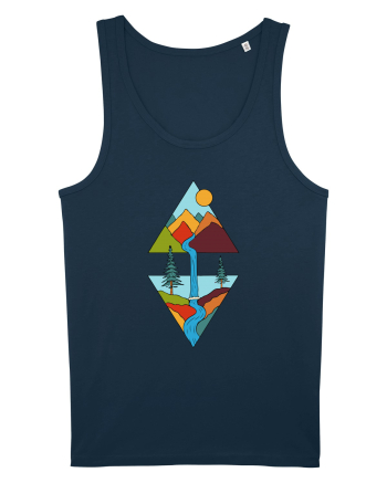 Mountain Waterfall Navy