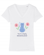 You’re simply meowvelous! Tricou mânecă scurtă guler V Damă Evoker