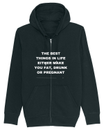 The best things in life either make you fat, drunk or pregnant Hanorac cu fermoar Unisex Connector