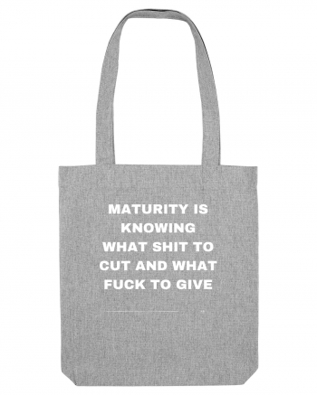 Maturity is knowing what shit to cut and what fuck to give Heather Grey