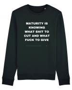 Maturity is knowing what shit to cut and what fuck to give Bluză mânecă lungă Unisex Rise