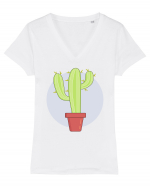Cactus Tricou mânecă scurtă guler V Damă Evoker