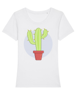 Cactus Tricou mânecă scurtă guler larg fitted Damă Expresser