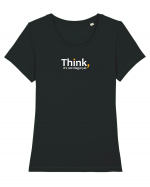 Think. It's not illegal yet.  Tricou mânecă scurtă guler larg fitted Damă Expresser