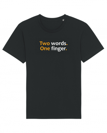 Two words. One finger.  Tricou mânecă scurtă Unisex Rocker