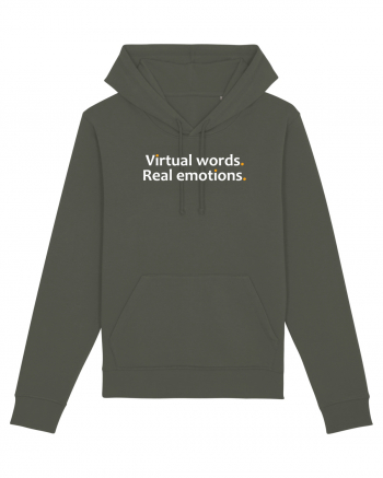 Virtual words. Real emotions.  Khaki