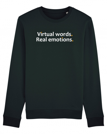 Virtual words. Real emotions.  Bluză mânecă lungă Unisex Rise