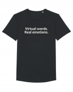Virtual words. Real emotions.  Tricou mânecă scurtă guler larg Bărbat Skater