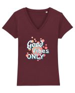 Good Vibes Only Tricou mânecă scurtă guler V Damă Evoker