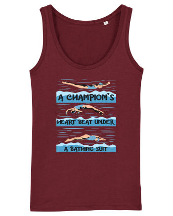 pentru pasionații de înot - A Champions Heart Beats Under a Bathing Suit Burgundy