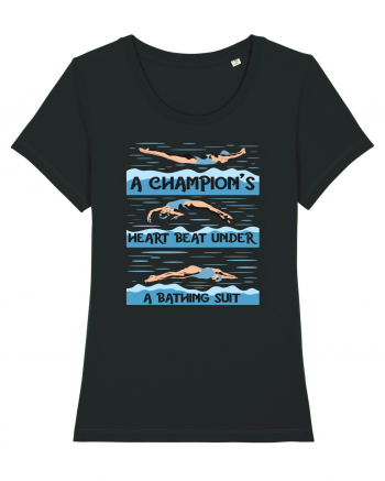 pentru pasionații de înot - A Champions Heart Beats Under a Bathing Suit Black