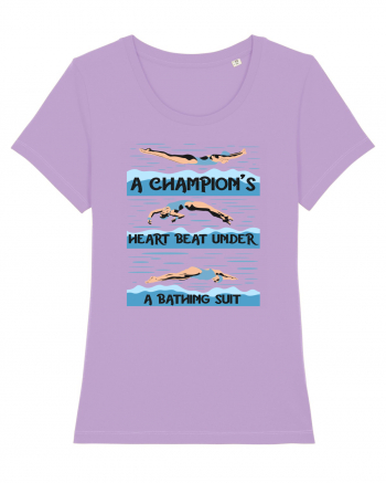 pentru pasionații de înot - A Champions Heart Beats Under a Bathing Suit Lavender Dawn