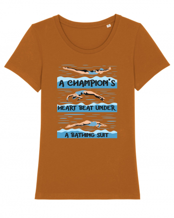 pentru pasionații de înot - A Champions Heart Beats Under a Bathing Suit Roasted Orange