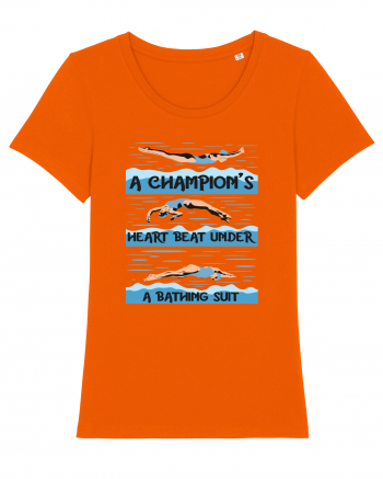 pentru pasionații de înot - A Champions Heart Beats Under a Bathing Suit Bright Orange