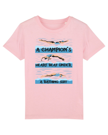 pentru pasionații de înot - A Champions Heart Beats Under a Bathing Suit Cotton Pink