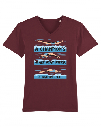 pentru pasionații de înot - A Champions Heart Beats Under a Bathing Suit Burgundy