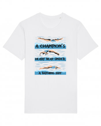 pentru pasionații de înot - A Champions Heart Beats Under a Bathing Suit White