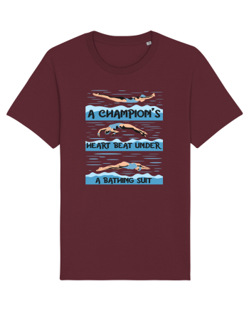 pentru pasionații de înot - A Champions Heart Beats Under a Bathing Suit Burgundy