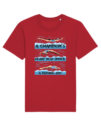 pentru pasionații de înot - A Champions Heart Beats Under a Bathing Suit Red