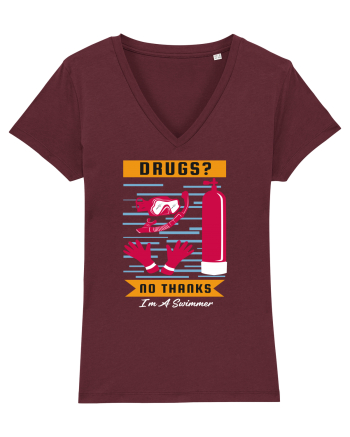 pentru pasionații de înot - Drugs No Thanks, I am a Swimmer Burgundy