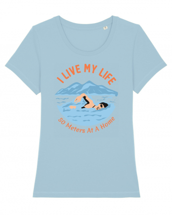 pentru pasionații de înot - I Live My Life, 50 Meters at a Time Sky Blue