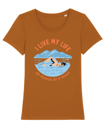 pentru pasionații de înot - I Live My Life, 50 Meters at a Time Roasted Orange