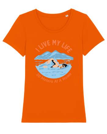 pentru pasionații de înot - I Live My Life, 50 Meters at a Time Bright Orange
