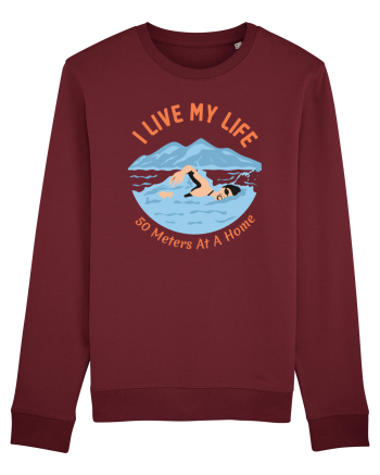 pentru pasionații de înot - I Live My Life, 50 Meters at a Time Burgundy