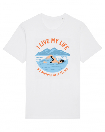 pentru pasionații de înot - I Live My Life, 50 Meters at a Time White
