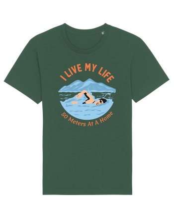 pentru pasionații de înot - I Live My Life, 50 Meters at a Time Bottle Green