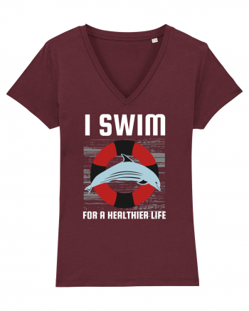 pentru pasionații de înot - I Swim for a Healthier Life Burgundy