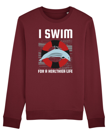 pentru pasionații de înot - I Swim for a Healthier Life Burgundy