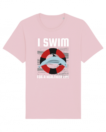 pentru pasionații de înot - I Swim for a Healthier Life Cotton Pink