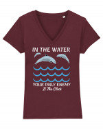 pentru pasionații de înot - In the Water, Your Only Enemy is the Clock Tricou mânecă scurtă guler V Damă Evoker