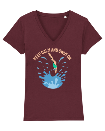 pentru pasionații de înot - Keep Calm and Swim On Burgundy