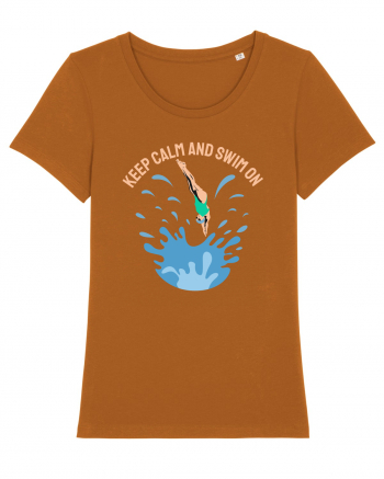 pentru pasionații de înot - Keep Calm and Swim On Roasted Orange