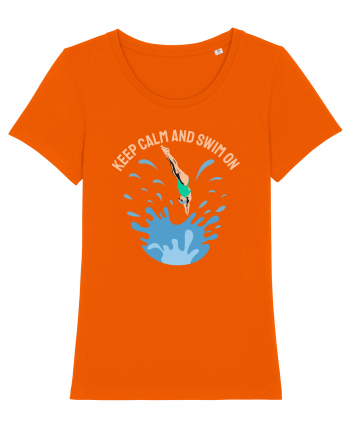 pentru pasionații de înot - Keep Calm and Swim On Bright Orange