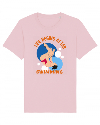 pentru pasionații de înot - Life Begins After Swimming Cotton Pink