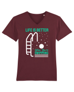 pentru pasionații de înot - Life is Better When You are Swimming Tricou mânecă scurtă guler V Bărbat Presenter