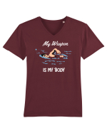 pentru pasionații de înot - My Weapon is My Body Tricou mânecă scurtă guler V Bărbat Presenter