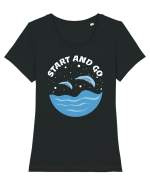pentru pasionații de înot - Start and Go! Tricou mânecă scurtă guler larg fitted Damă Expresser