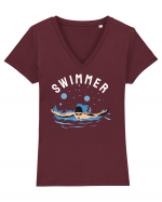 pentru pasionații de înot - Swimmer Tricou mânecă scurtă guler V Damă Evoker