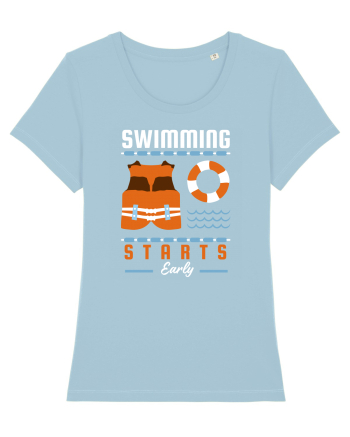 pentru pasionații de înot - Swimming Starts Early Sky Blue