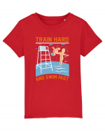 pentru pasionații de înot - Train Hard and Swim Fast Tricou mânecă scurtă  Copii Mini Creator