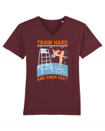 pentru pasionații de înot - Train Hard and Swim Fast Tricou mânecă scurtă guler V Bărbat Presenter