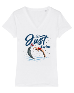 pentru pasionații de înot - Just Swim Tricou mânecă scurtă guler V Damă Evoker