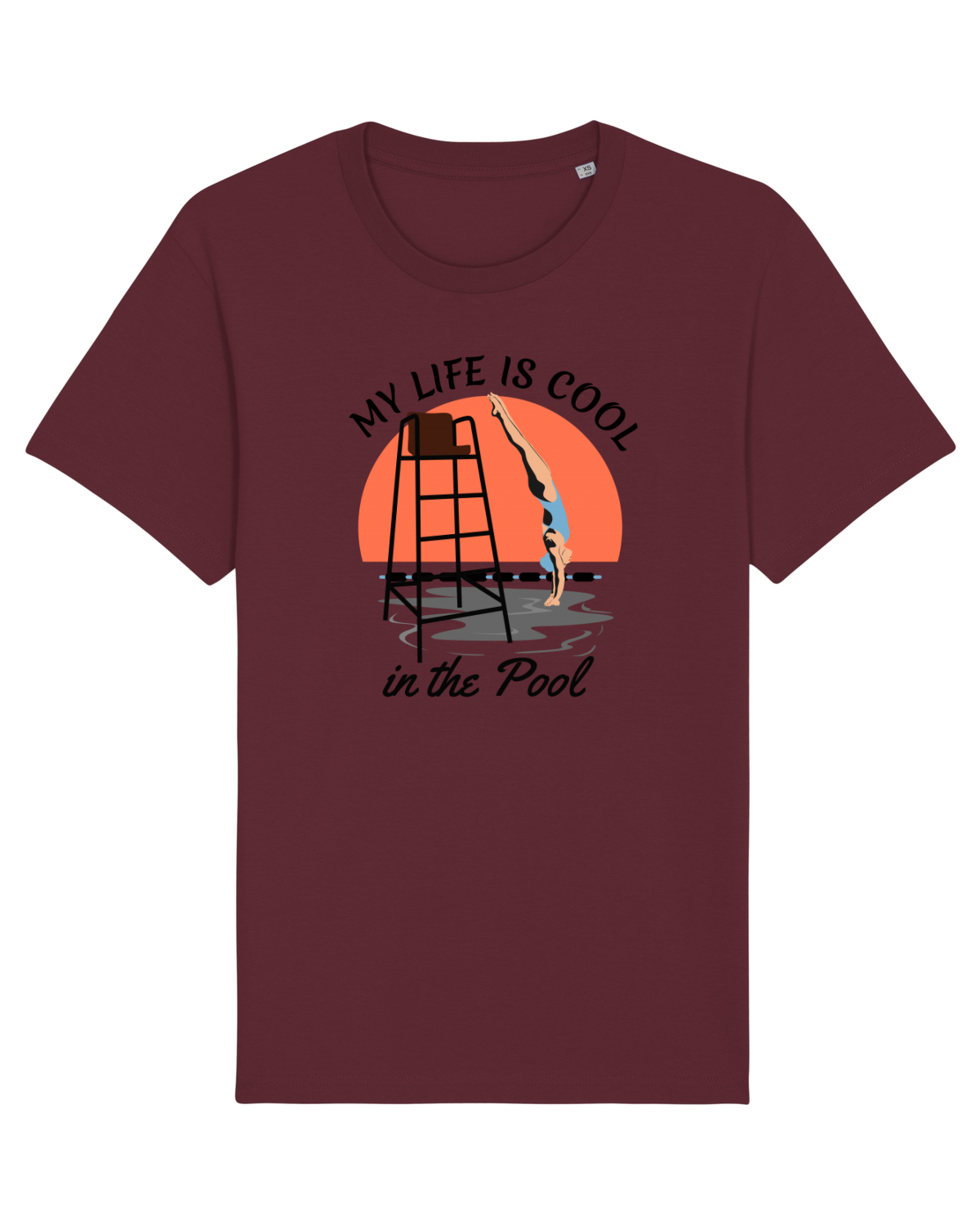 Tricou mânecă scurtă Unisex Rocker Burgundy